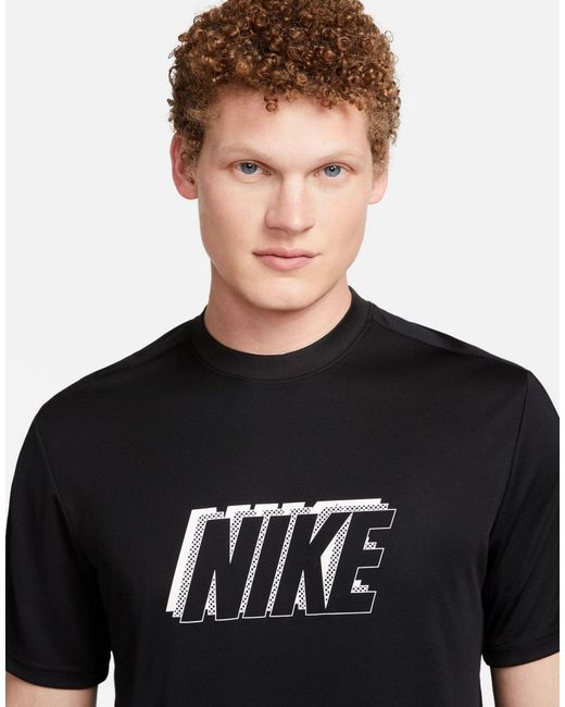 Academy dri-fit - t-shirt nera con grafica di Nike Football in Black da Uomo