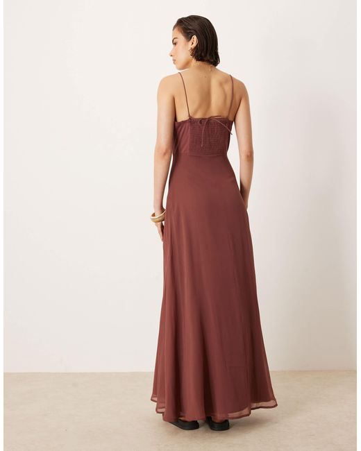 ASOS Multicolor Cami Tiered Frill Buttoned Down Maxi Dress