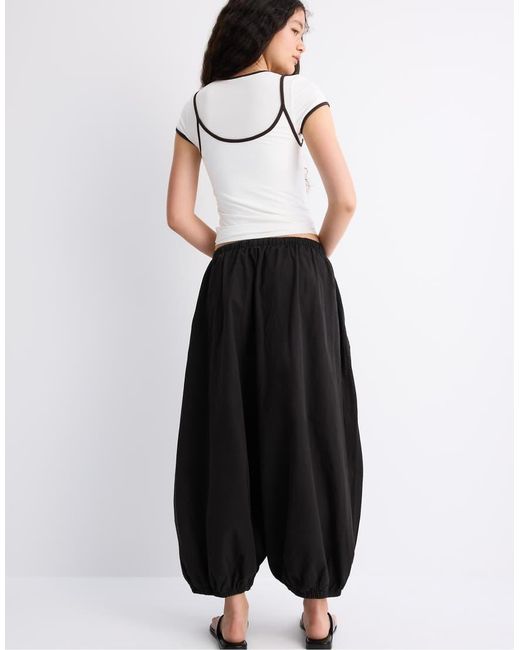 Stradivarius Black Poplin Bloomer Trousers