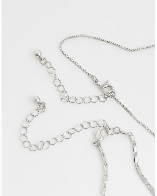 ASOS White Pack Of 2 Necklaces With Textured Chain And Knot Design