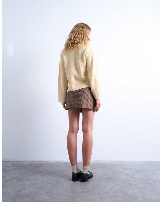 TOPSHOP Natural Knitted Easy Ribbed Relaxed Cardigan