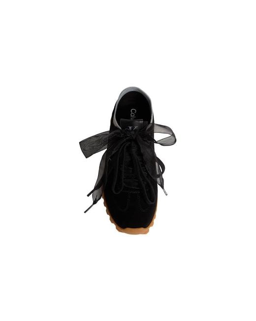 Calvin Klein Black Suede Organza Runner Trainers