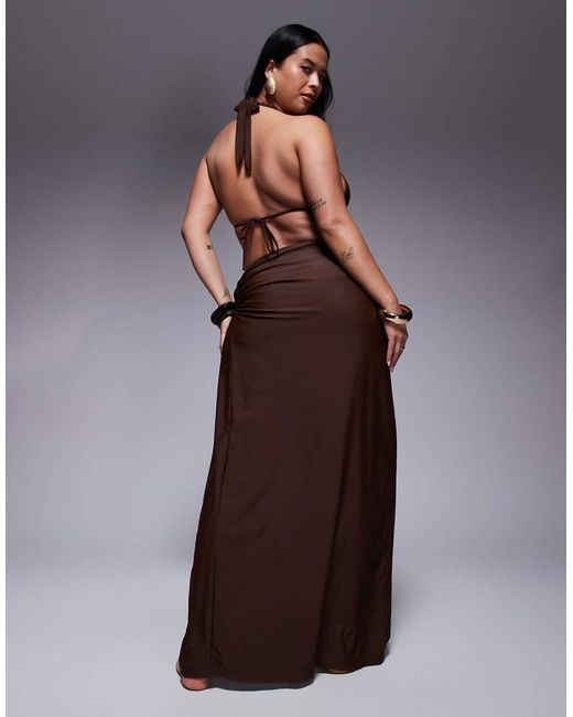 Moda Minx Black Curve Wrap Maxi Skirt