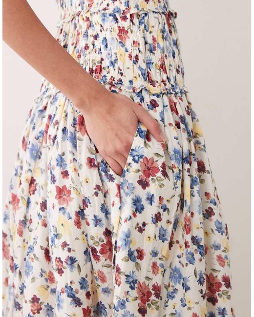 Abercrombie & Fitch Pink Smocked Drop Waist Maxi Dress