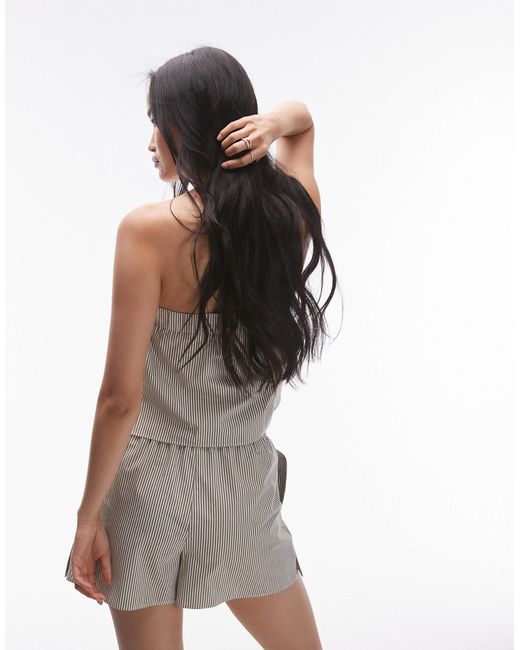 TOPSHOP White – trägerloses baumwoll-oberteil