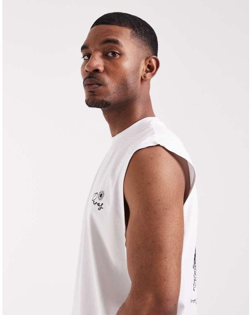ASOS White Oversized Tank With Scenic Graphic for men