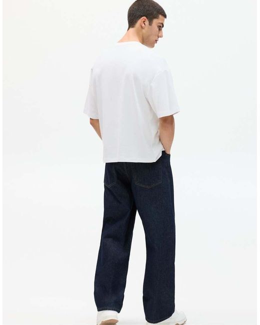 Pull&Bear White Boxy Oversized T-shirt for men
