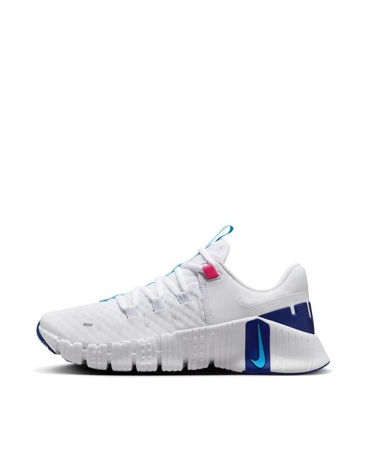 Free metcon 5 - sneakers bianche e blu di Nike in Blue