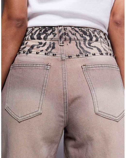 Liquor N Poker Purple Baggy Fit Rip Repair Jeans Co-Ord