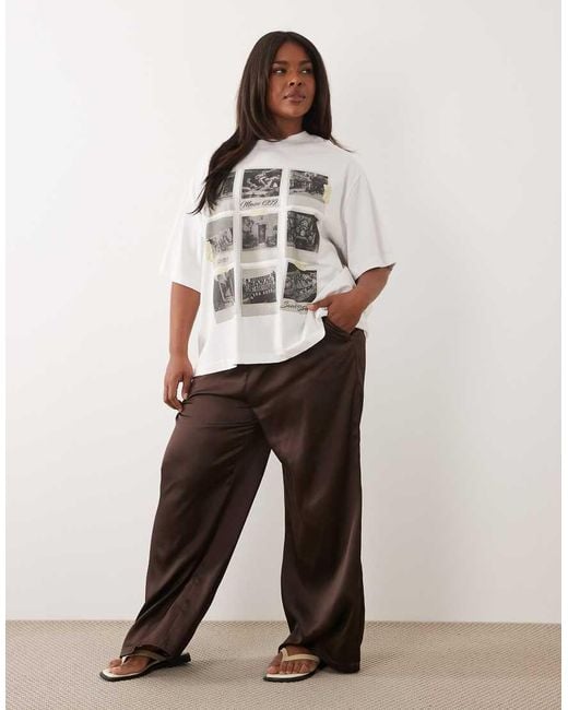 ASOS White Asos Design Curve Oversized T-shirt With Mexico Photographs Graphic