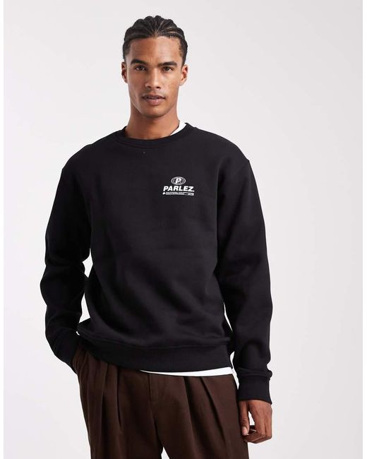 Sudadera Negra Con Logo Gráfico Serigrafiado En La Espalda De Parlez de hombre de color Black