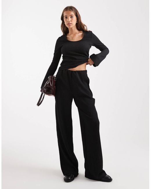 Vero Moda Blue Textured Jersey Pull On Trouser Co-ord