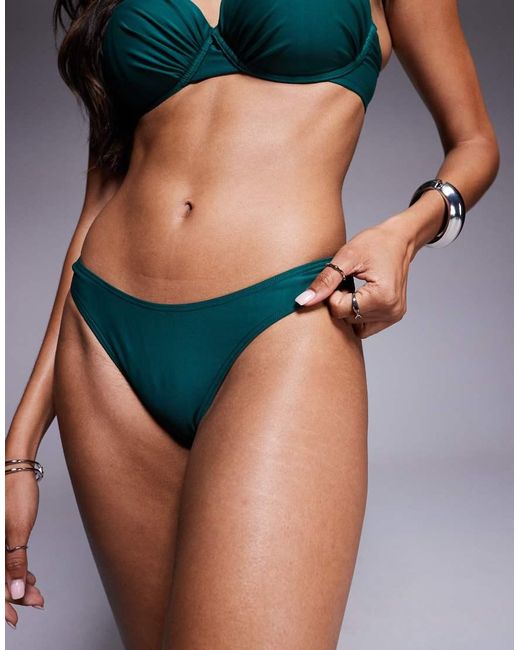 Wolf & Whistle Blue High Leg Bikini Bottom