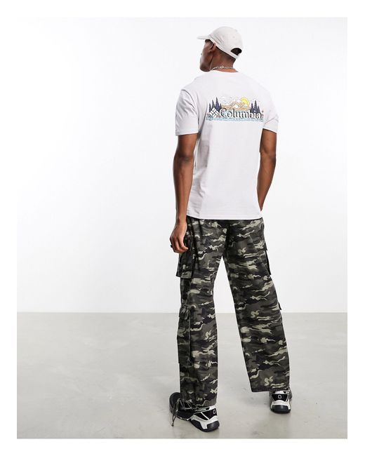 Exclusivité asos - - talbert ridge - t-shirt imprimé au dos Columbia pour homme en coloris White