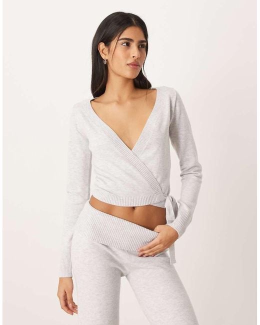 Hollister White Gilly Hicks Cosy Knit Multi-way Wrap Sweater Co-ord