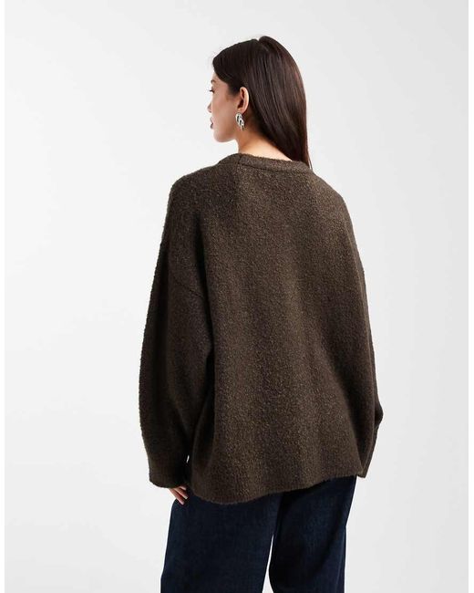 ASOS Black Boucle Boyfriend Cardigan