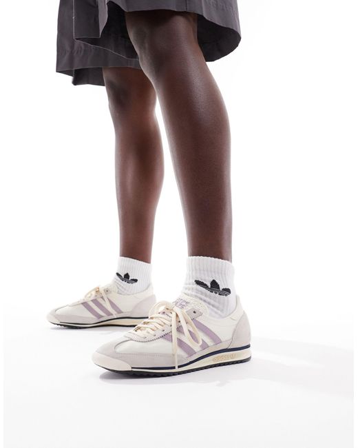 Sl 72 og - sneakers bianco sporco e lilla di Adidas Originals in Multicolor