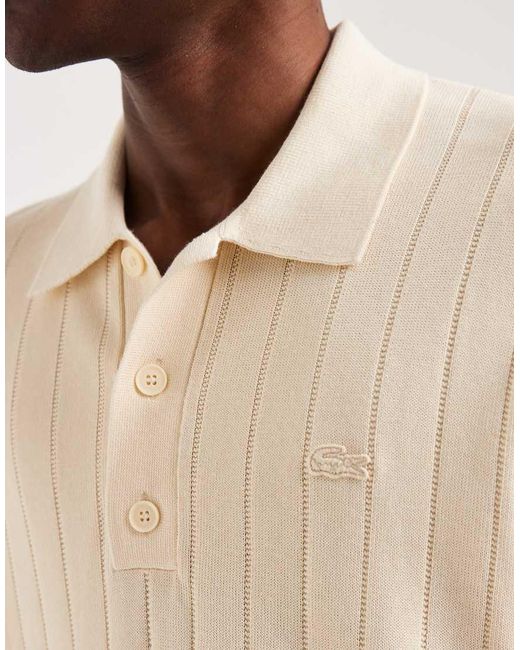 Lacoste Natural Knitted Short Sleeve Polo Shirt for men