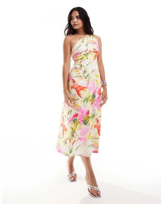 Forever New White One Shoulder Midaxi Dress