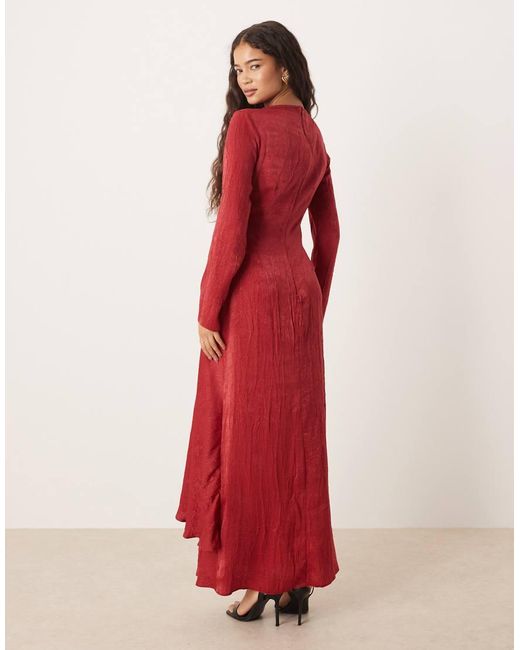 ASOS Red Frill Tie Maxi Dress