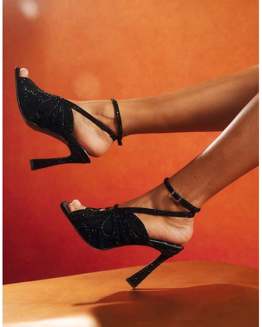River Island Black Caged Heels