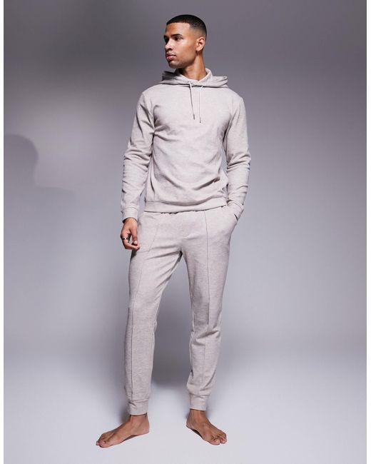 River Island Gray Mix & Match Super Cosy Lounge Hoodie for men