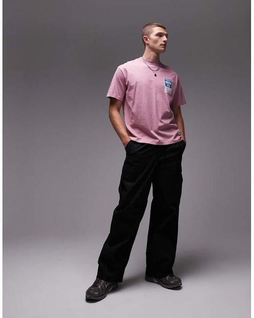 Caterpillar Pink Wwr T-shirt With Chest Print for men