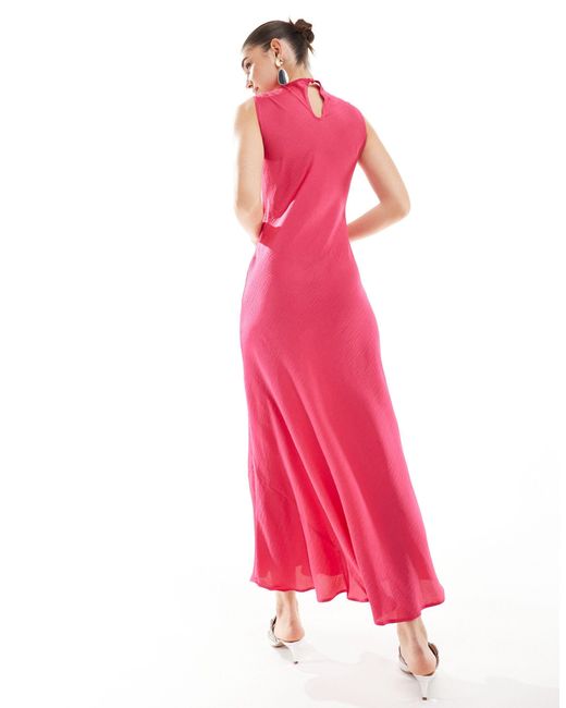ASOS Pink Satin Midi Dress