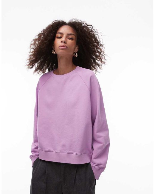 Sudadera Morada Con Cuello Redondo De Felpa Suave De -Morado ARKET de color Purple