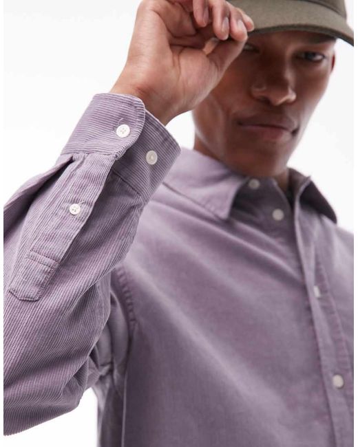 DOUBLE A by WOOD WOOD Purple Cooper Cotton Shirt for men
