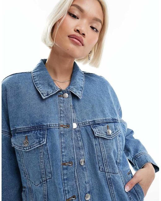 ONLY Oversized Denim Jack in het Blue