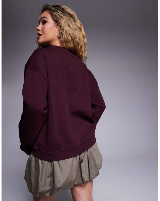 Cardigan Bordeaux Con Scollo A V di River Island in Purple