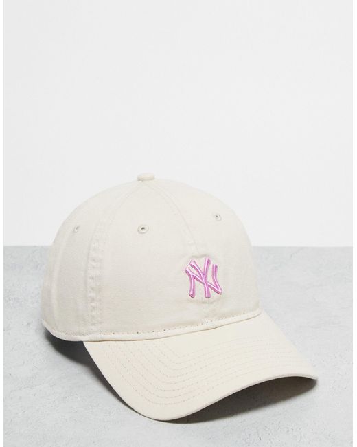 9twenty - cappellino slavato con logo piccolo dei new york yankees di KTZ in Natural