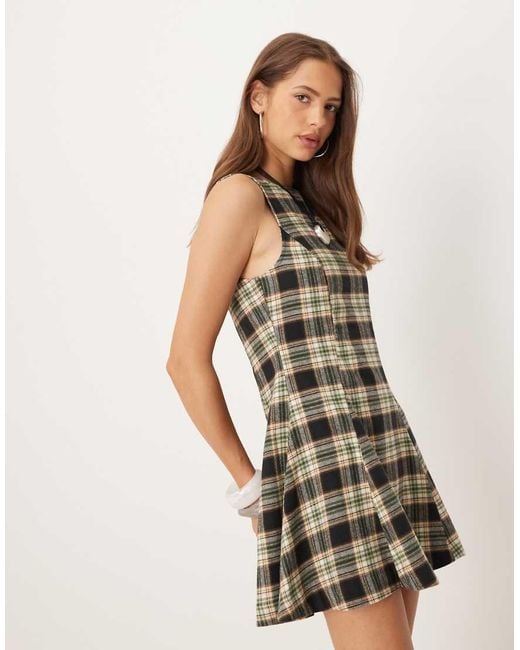 ASOS Multicolor Sleeveless Mini Dress With Box Pleats