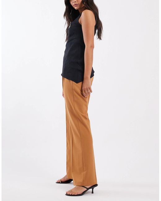 ASOS Brown Tailored Relaxed Flare Trousers