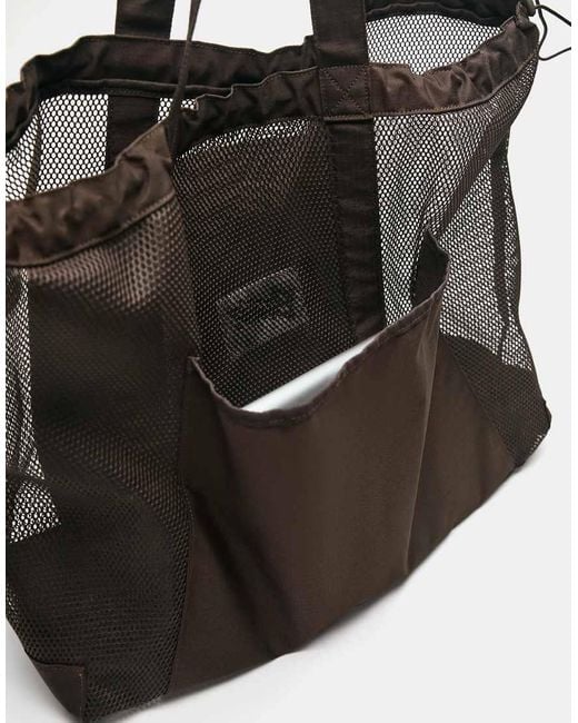 Pull&Bear Black Stwd Mesh Shopper Bag for men