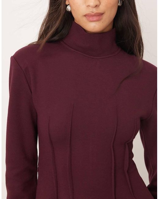 ARRANGE Purple Structured Jersey Top With Padded Shoulder