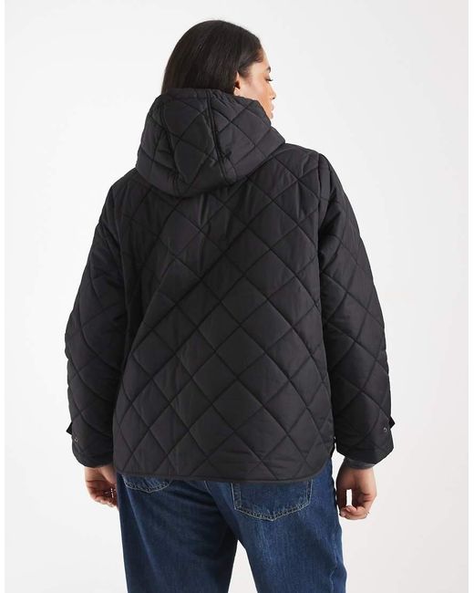 ONLY Black Quilted Hooded Jacket