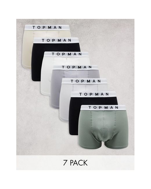 Topman White 7 Pack Trunks for men