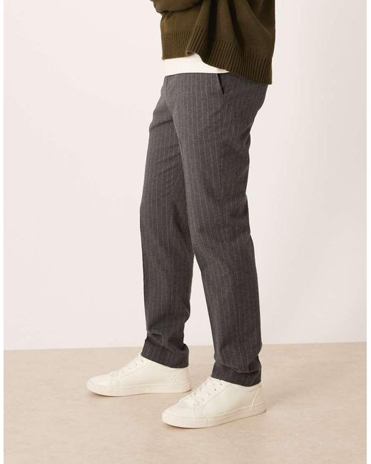 Mango Natural Tapered Pin Stripe Trouser for men