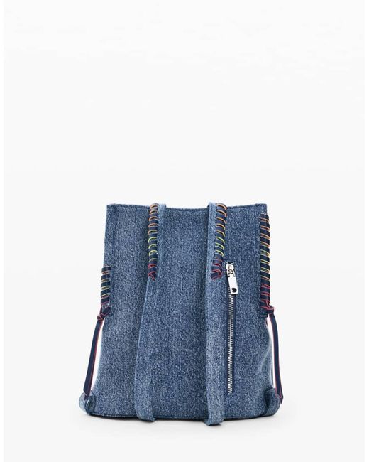 Desigual Blue Small Denim Heart Backpack