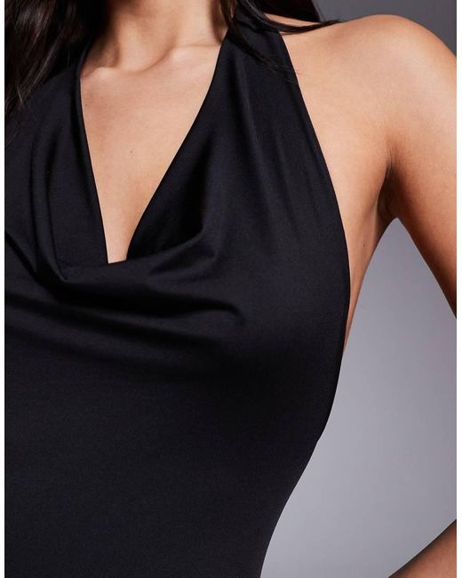 ASOS White Double Layer Slinky Open Back Racer Bodysuit
