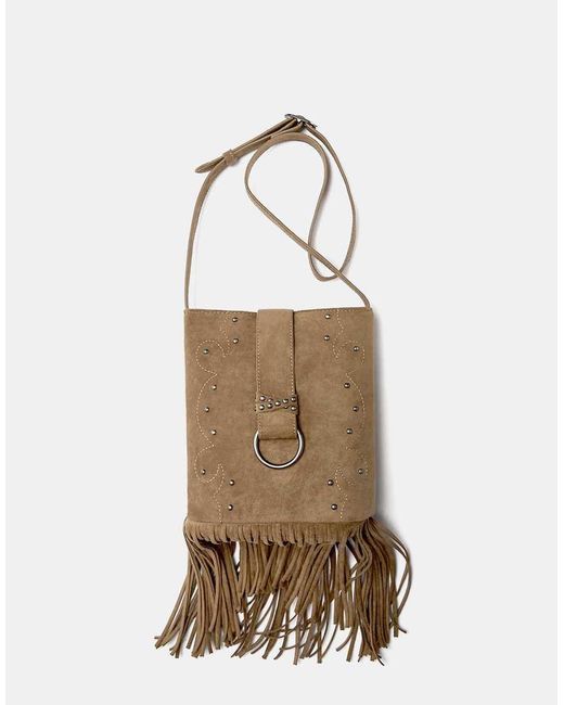 Borsa A Tracolla Con Frange di Pull&Bear in Natural