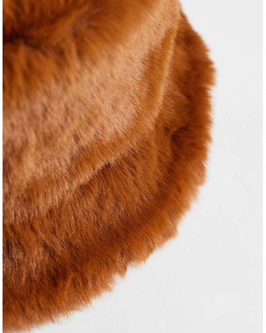 ASOS Brown Fur Bucket Hat for men