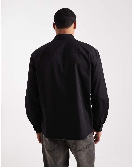 Camicia Comoda Nera Con Scritta Stampata Sul Davanti di ASOS in Black da Uomo