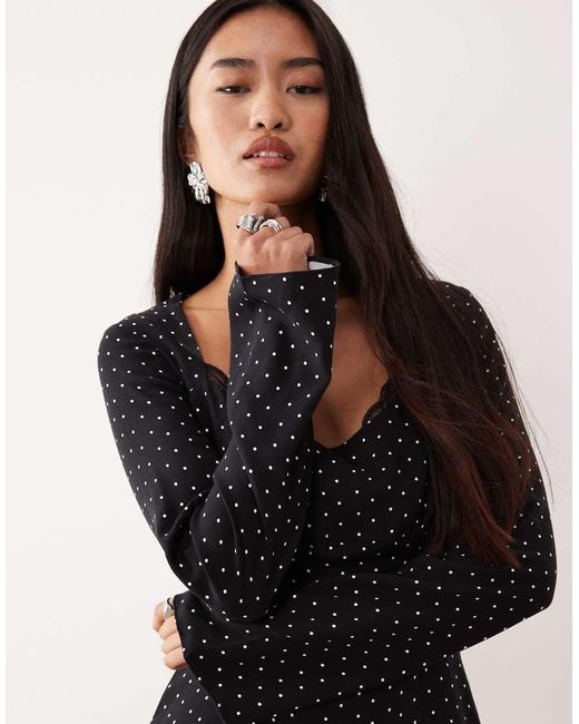 Nobody's Child Black Olivia Lace Square Neck Mini Dress