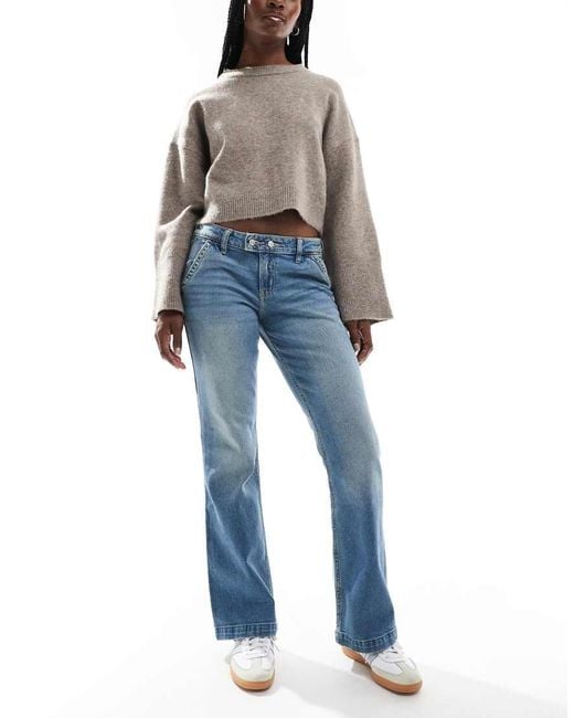 Hollister Blue Low Rise Relaxed Bootcut Jean
