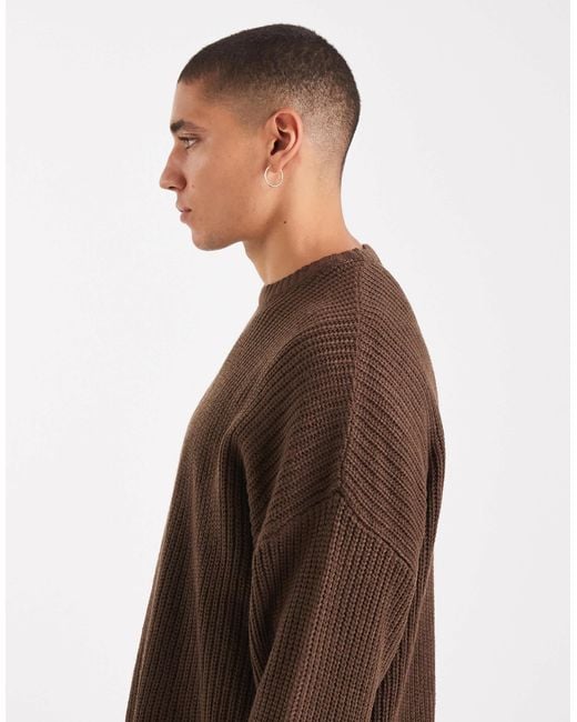 Only & Sons – oversize-strickpullover in Brown für Herren