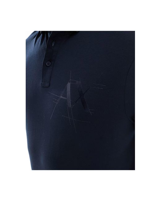 Armani Exchange Blue Chest Logo Polo Shirt for men