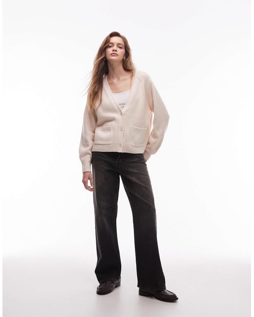 & Other Stories Natural Wool Blend Cardigan With Patch Pockets